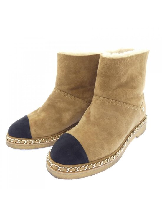 Short boots - Mixed fibers & rubber, beige & black — Fashion  Chanel Short Boots Beige
